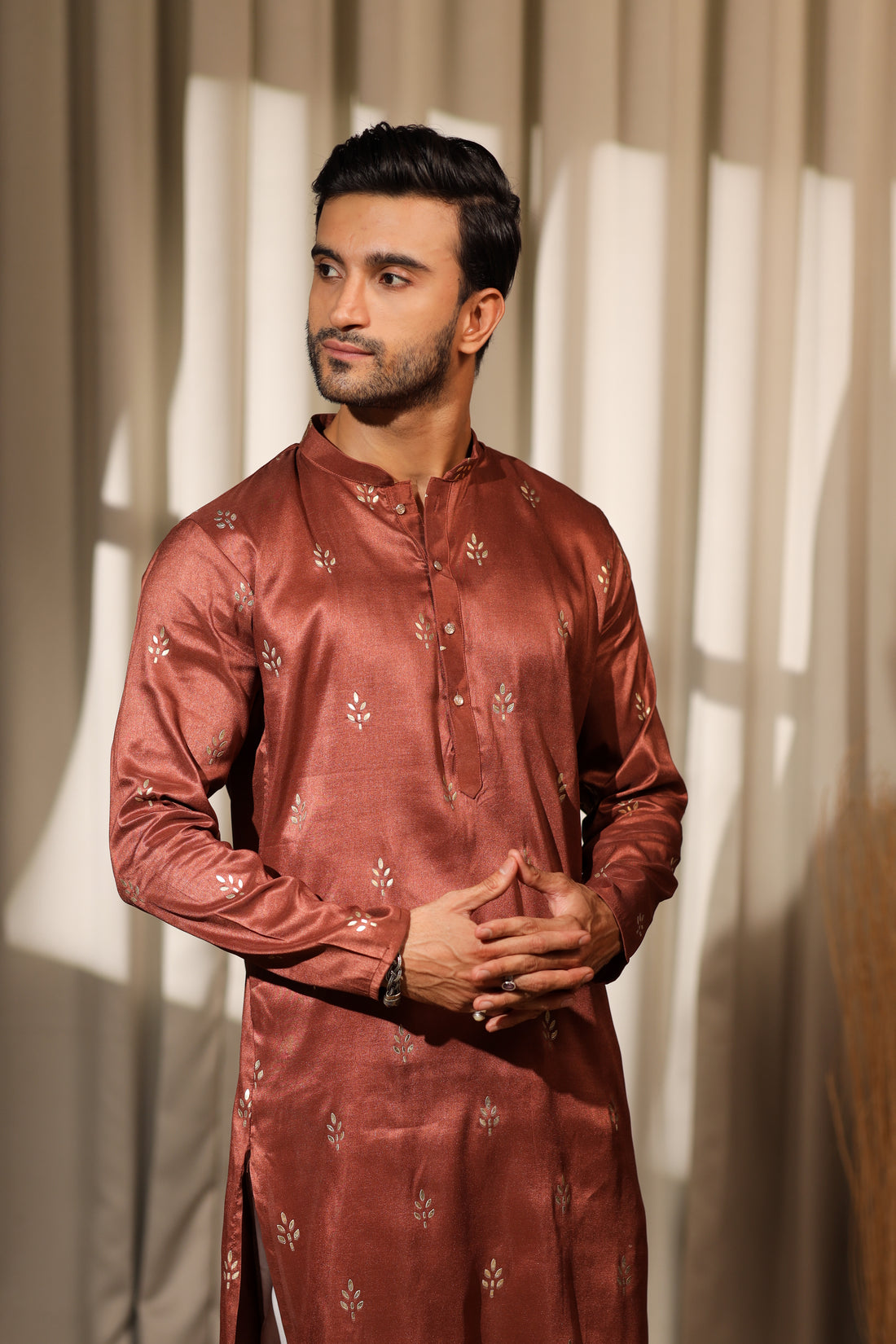 Brown Motif Kurta