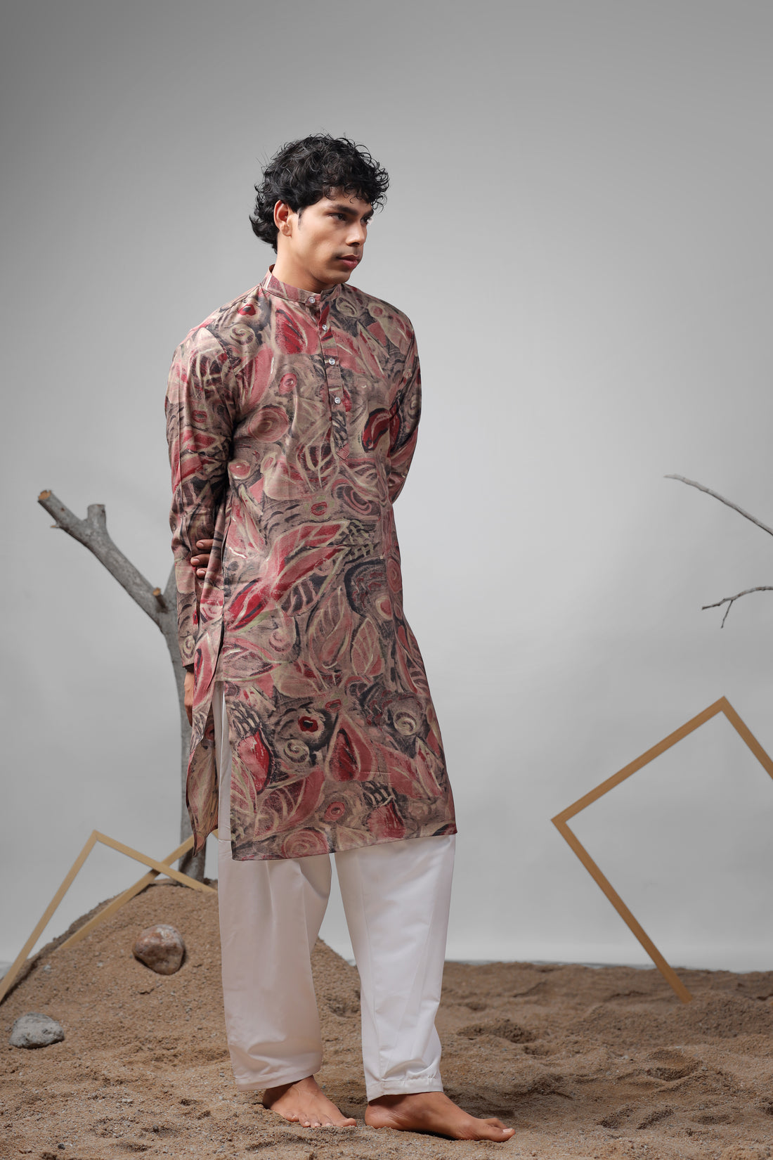 Multi Color Abstract Print Kurta