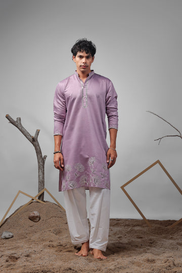 Lavender Embroidered Work Kurta