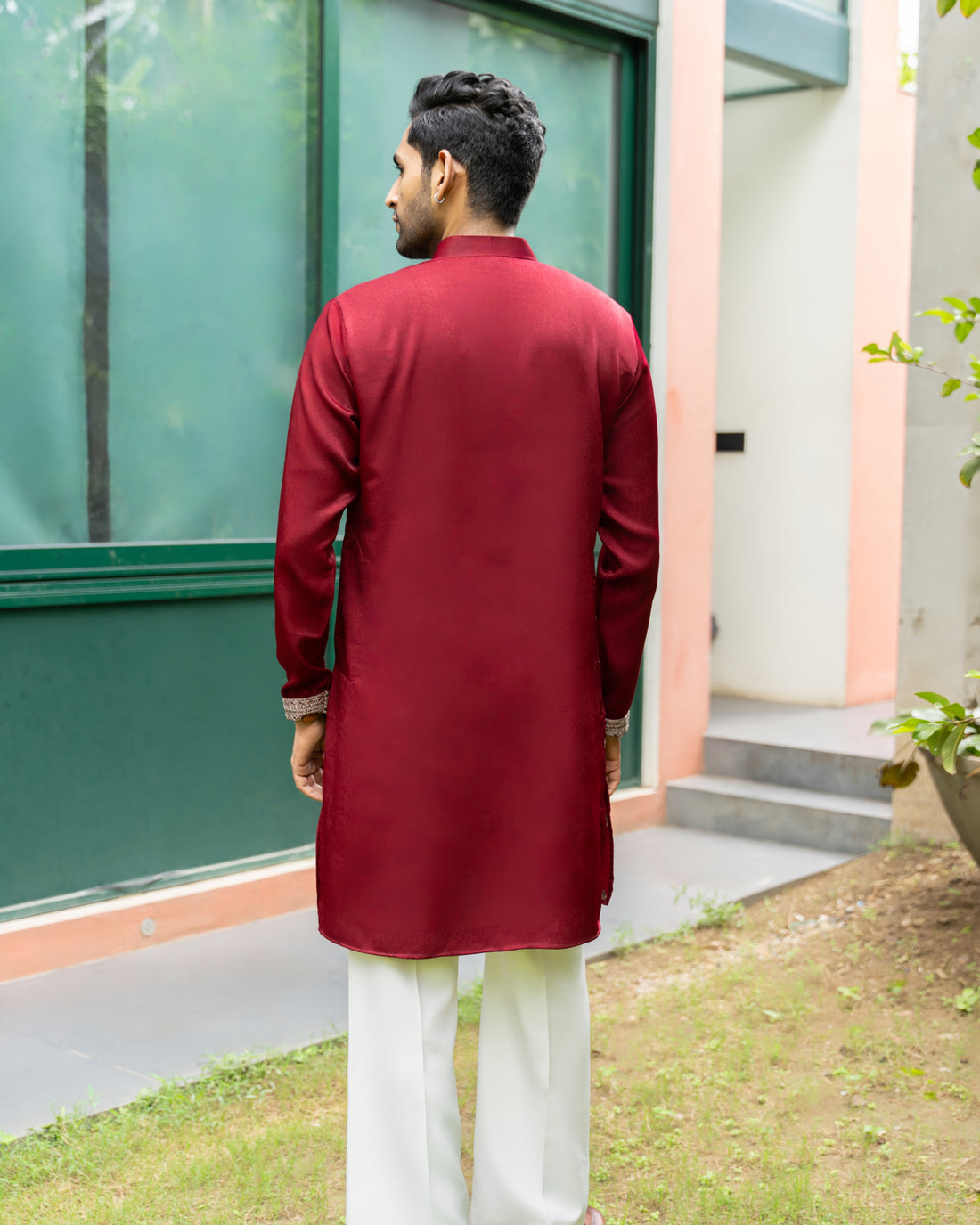 Maroon Heritage Embroidered Kurta
