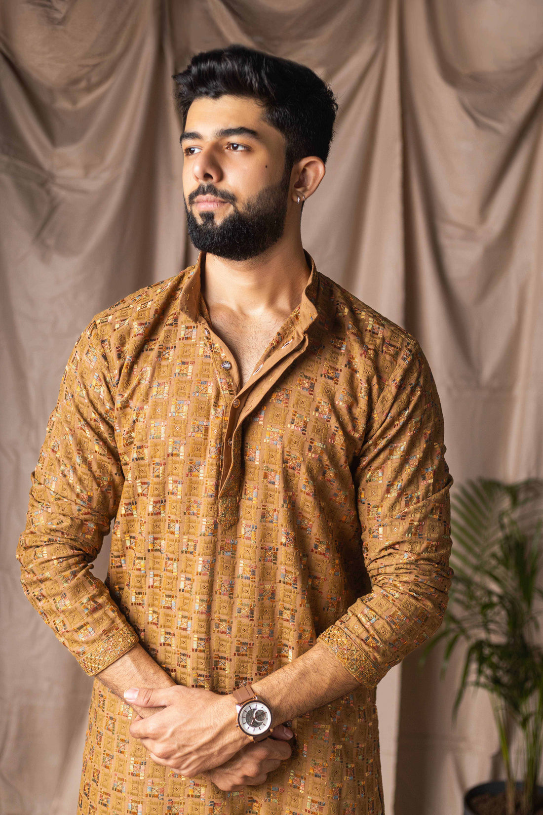Occur Yellow Embroidery and Sequence Kurta