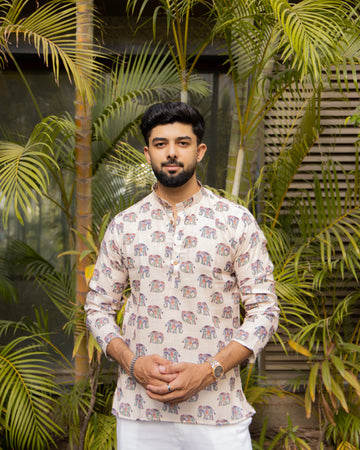 Heritage Elephant Short Kurta