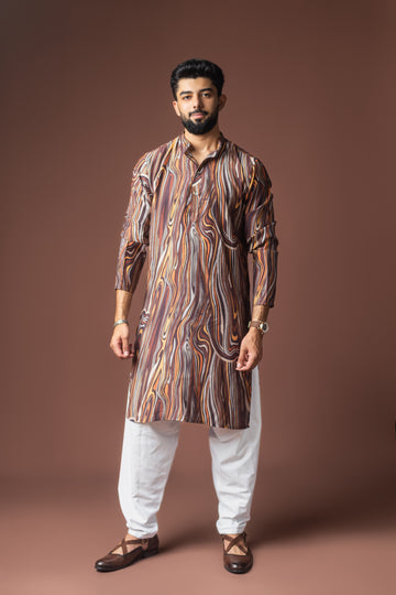 Multi color Abstract Print Kurta