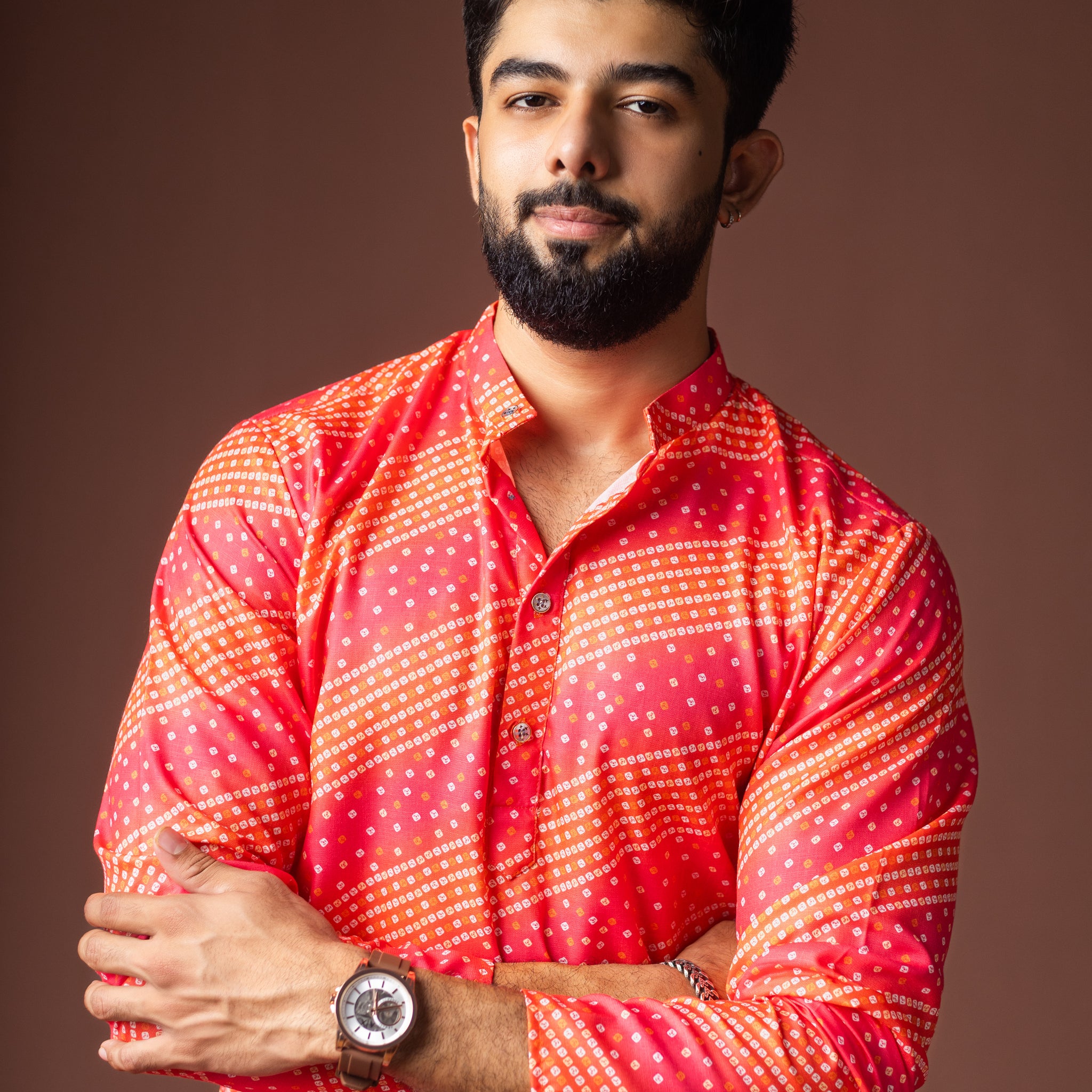 Pink Bandhani Print Kurta