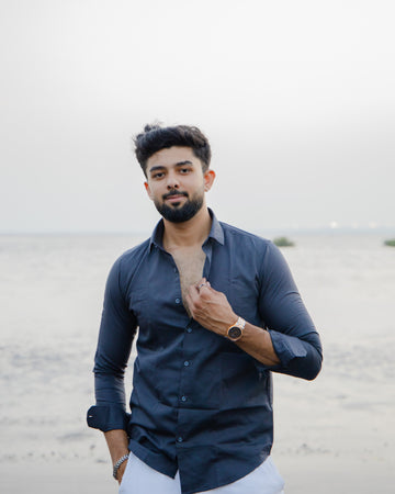 Navy Blue Texture  Shirt