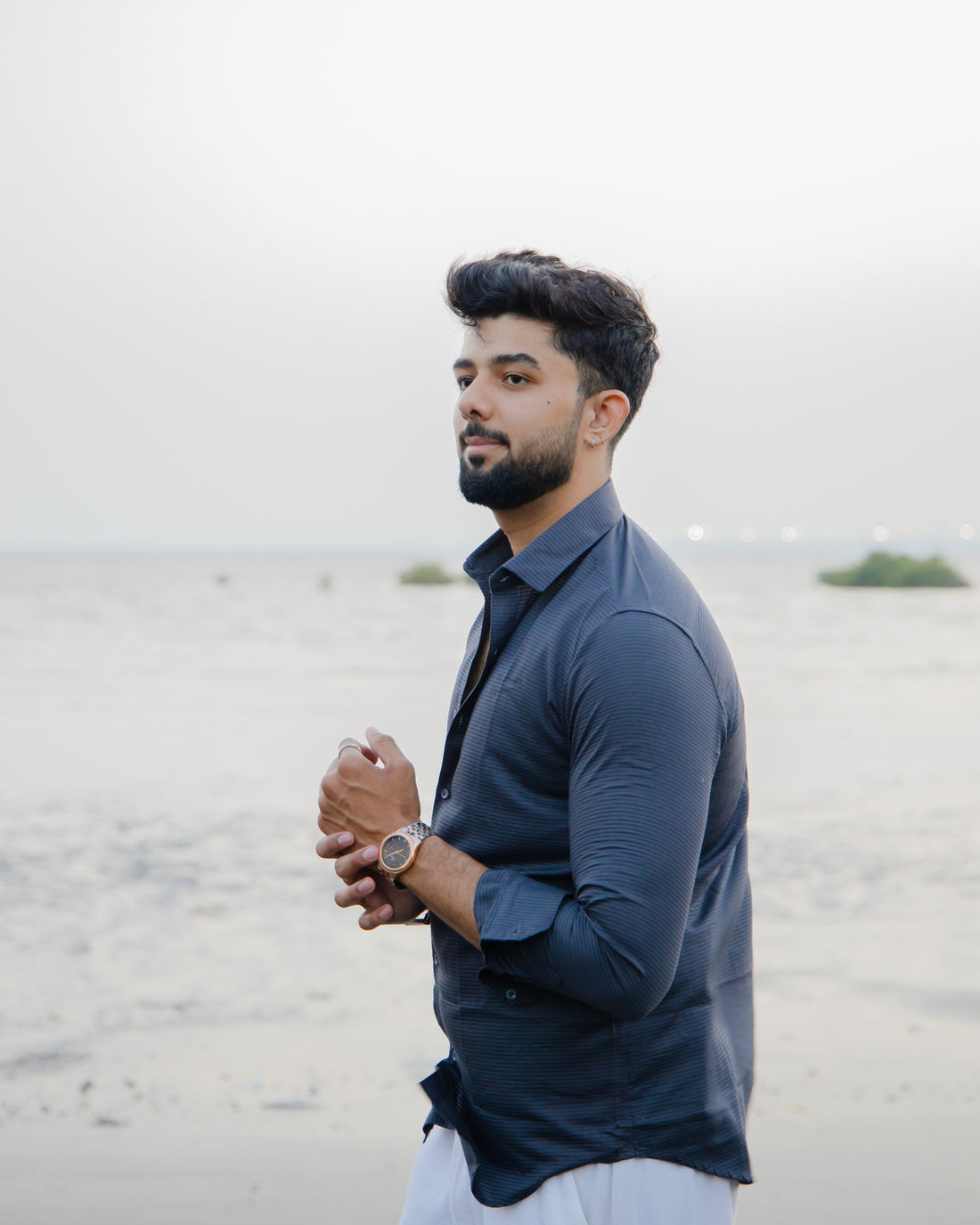 Navy Blue Texture  Shirt