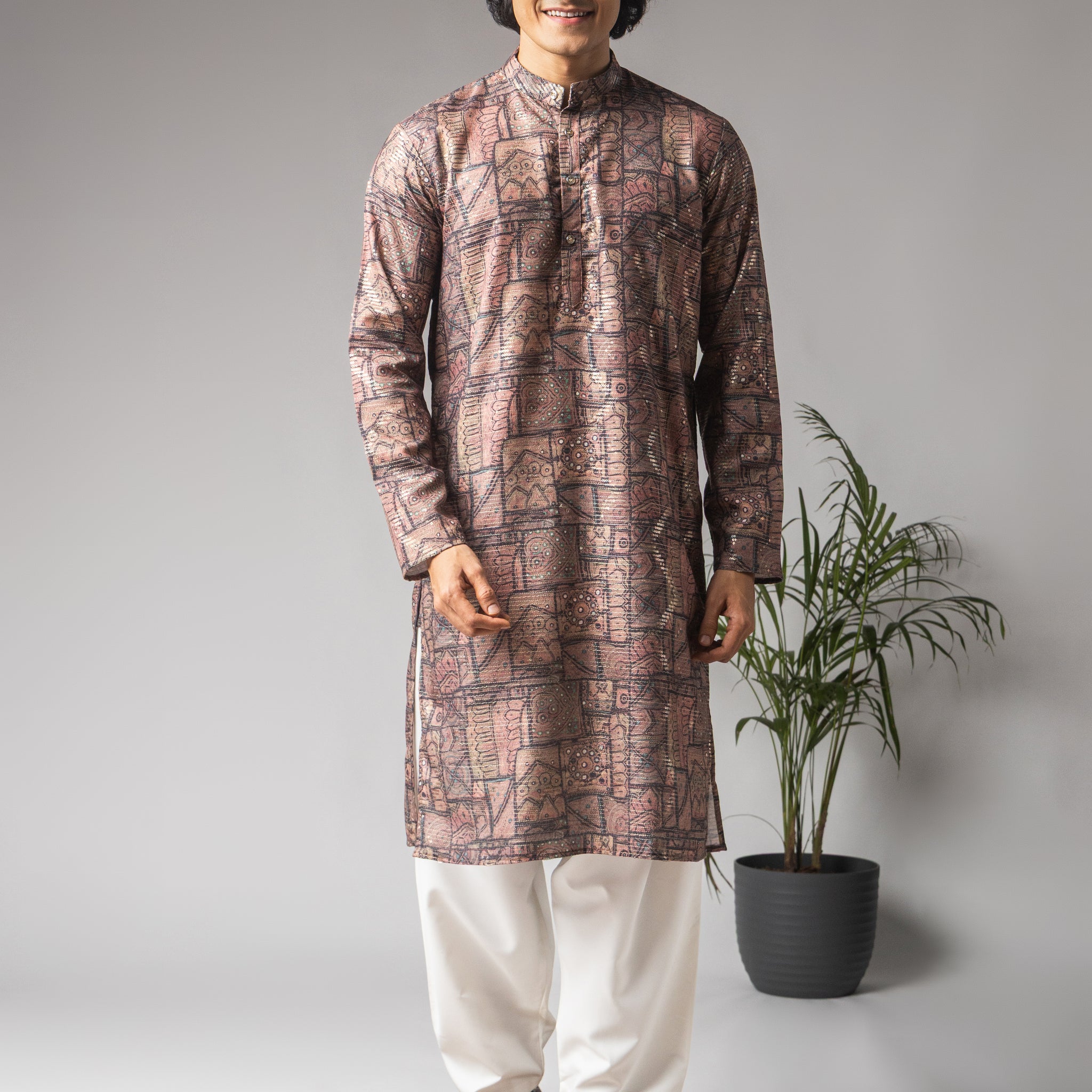 Multi Color Abstract Print Kurta