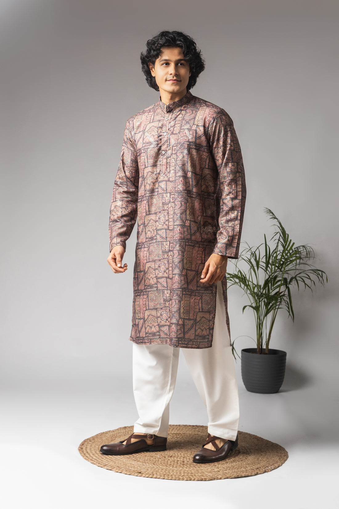 Multi Color Abstract Print Kurta