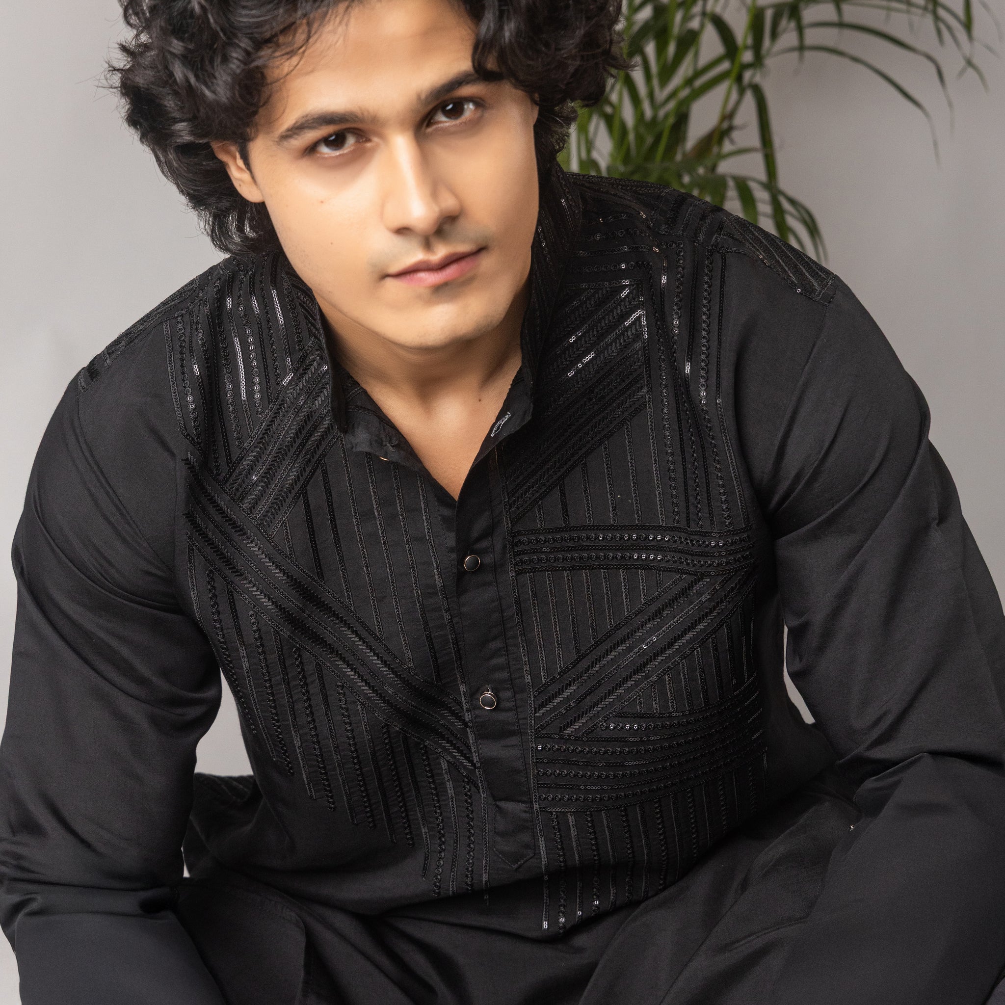 Black Embroidery Kurta