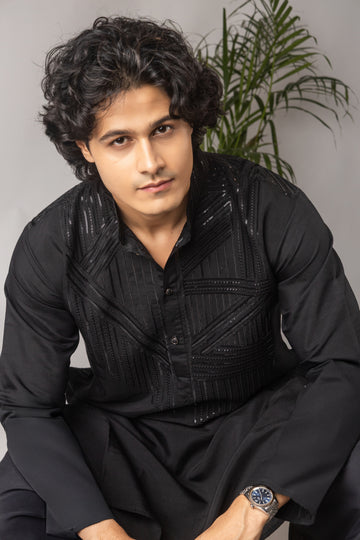 Black Embroidery Kurta