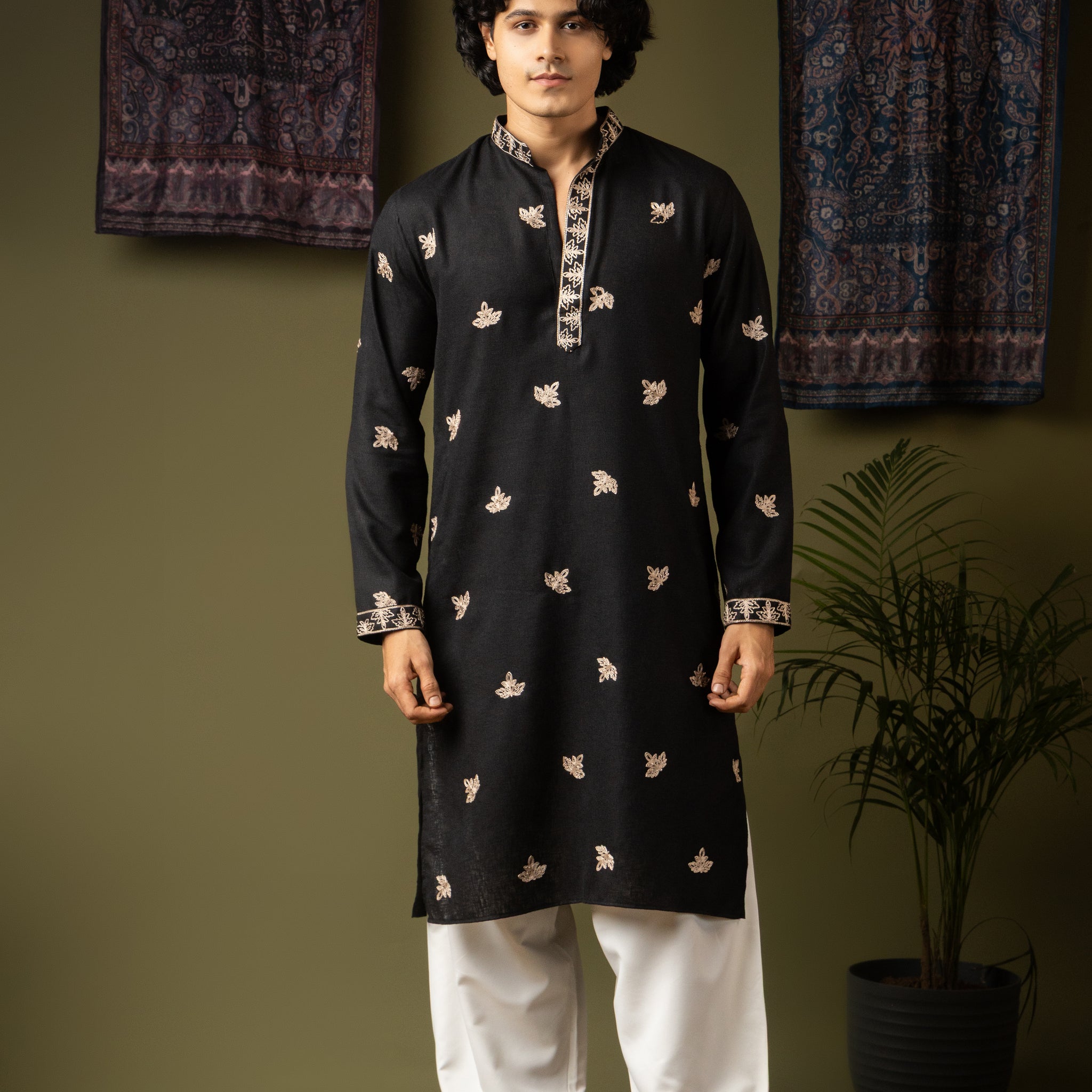 Black Embroidery Kurta