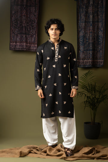 Black Embroidery Kurta