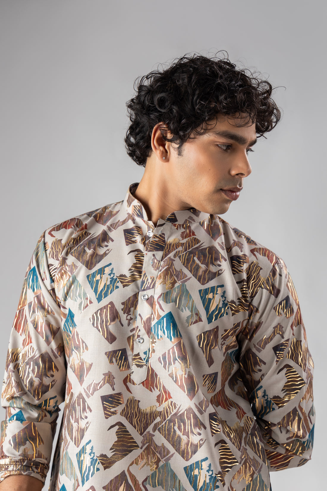 Ivory Mosaic Motif Kurta