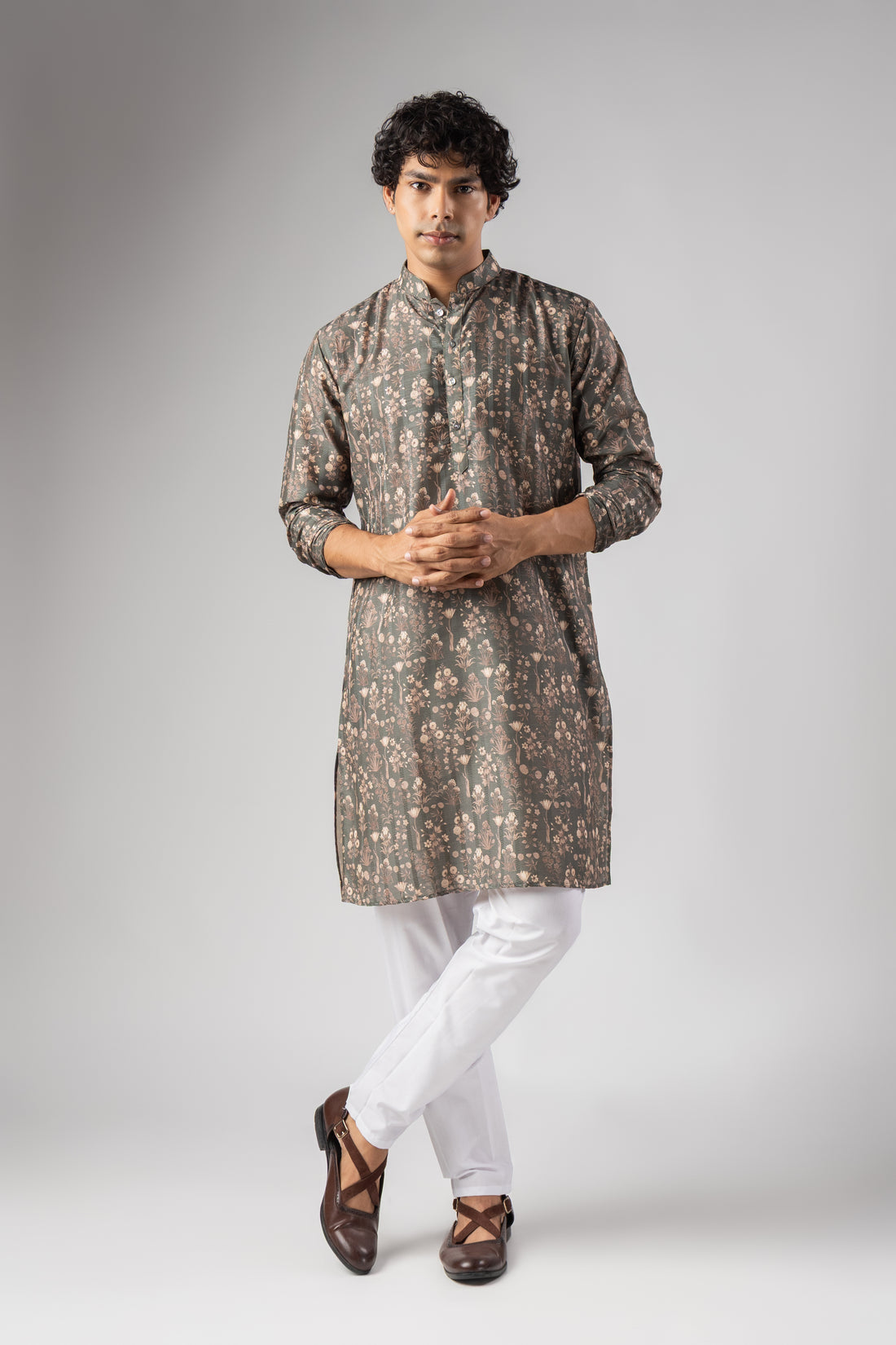 Sage Green Floral Kurta