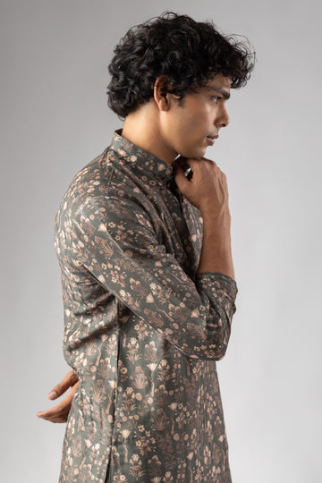 Sage Green Floral Kurta