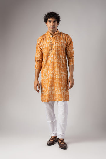 Mustard Heritage Design Kurta