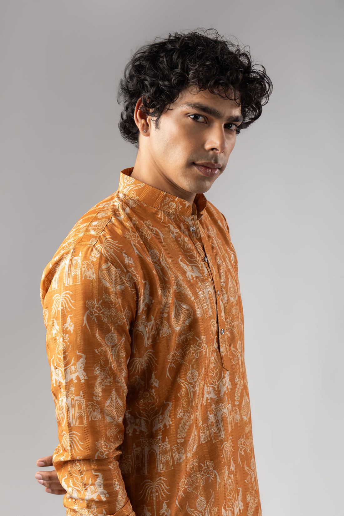 Mustard Heritage Design Kurta