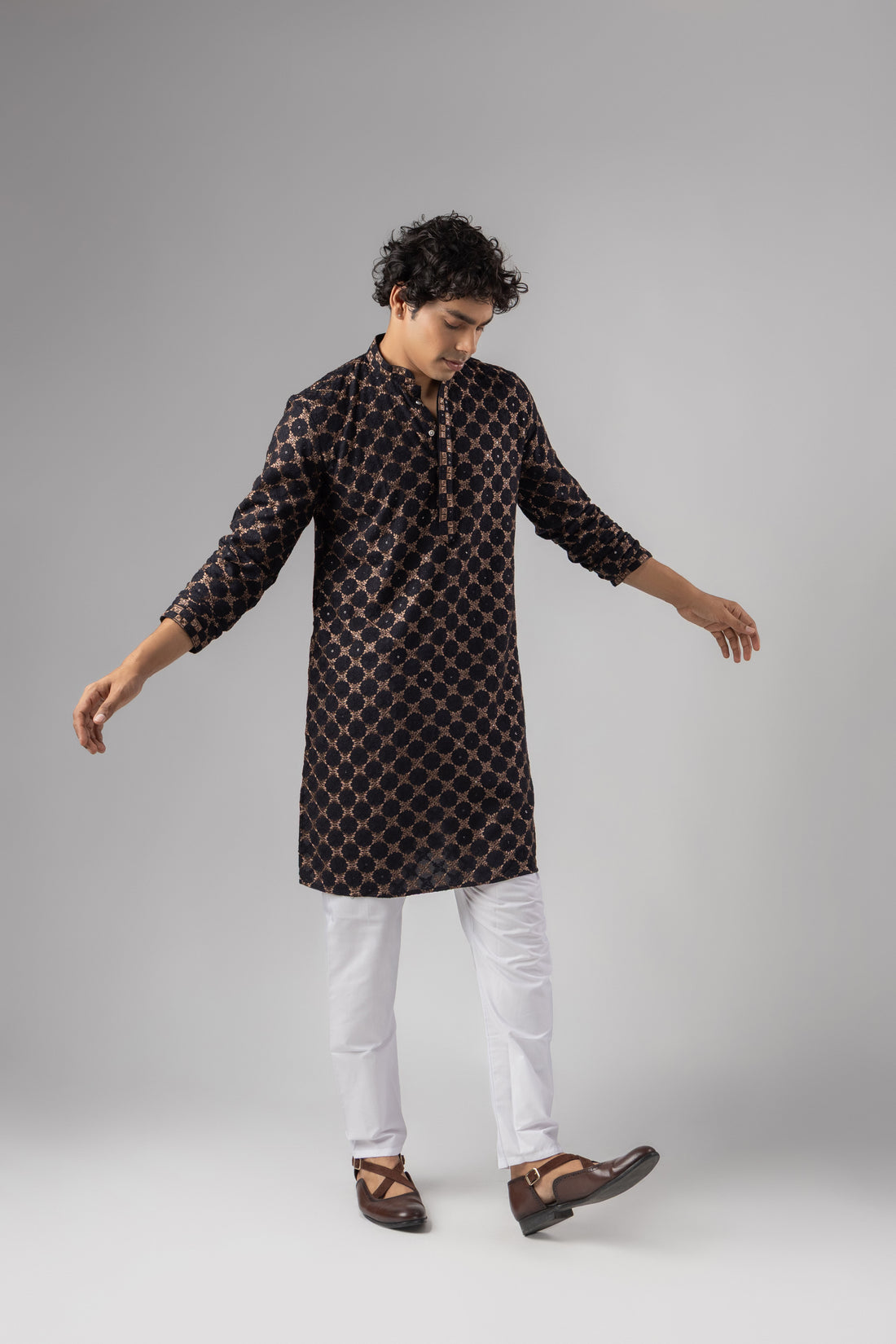 Black Embroidery Kurta