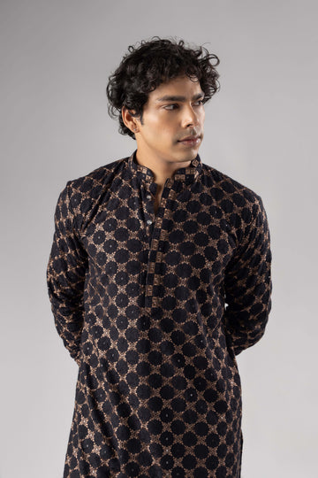 Black Embroidery Kurta
