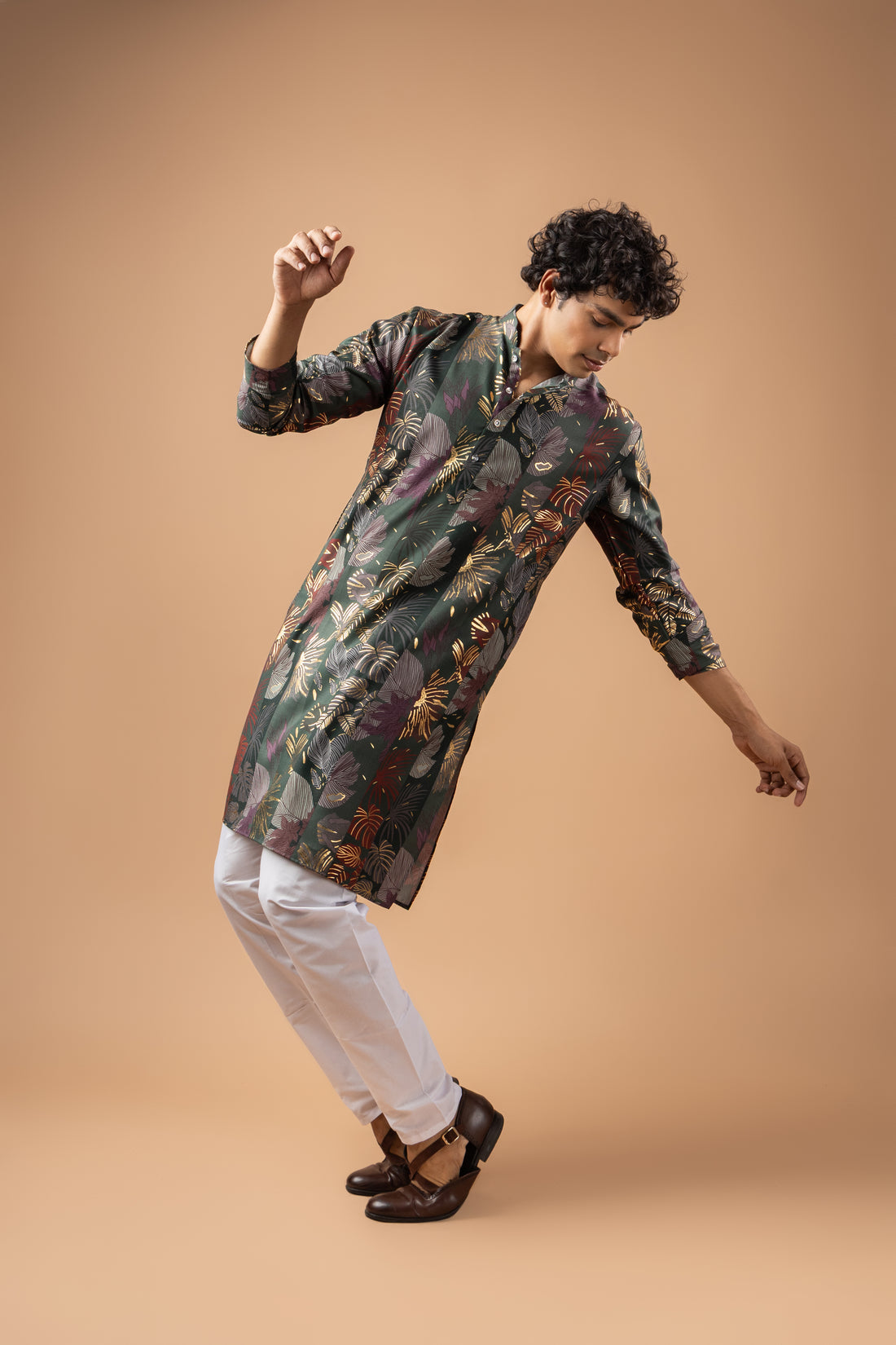 Emerald Foliage Motif Kurta