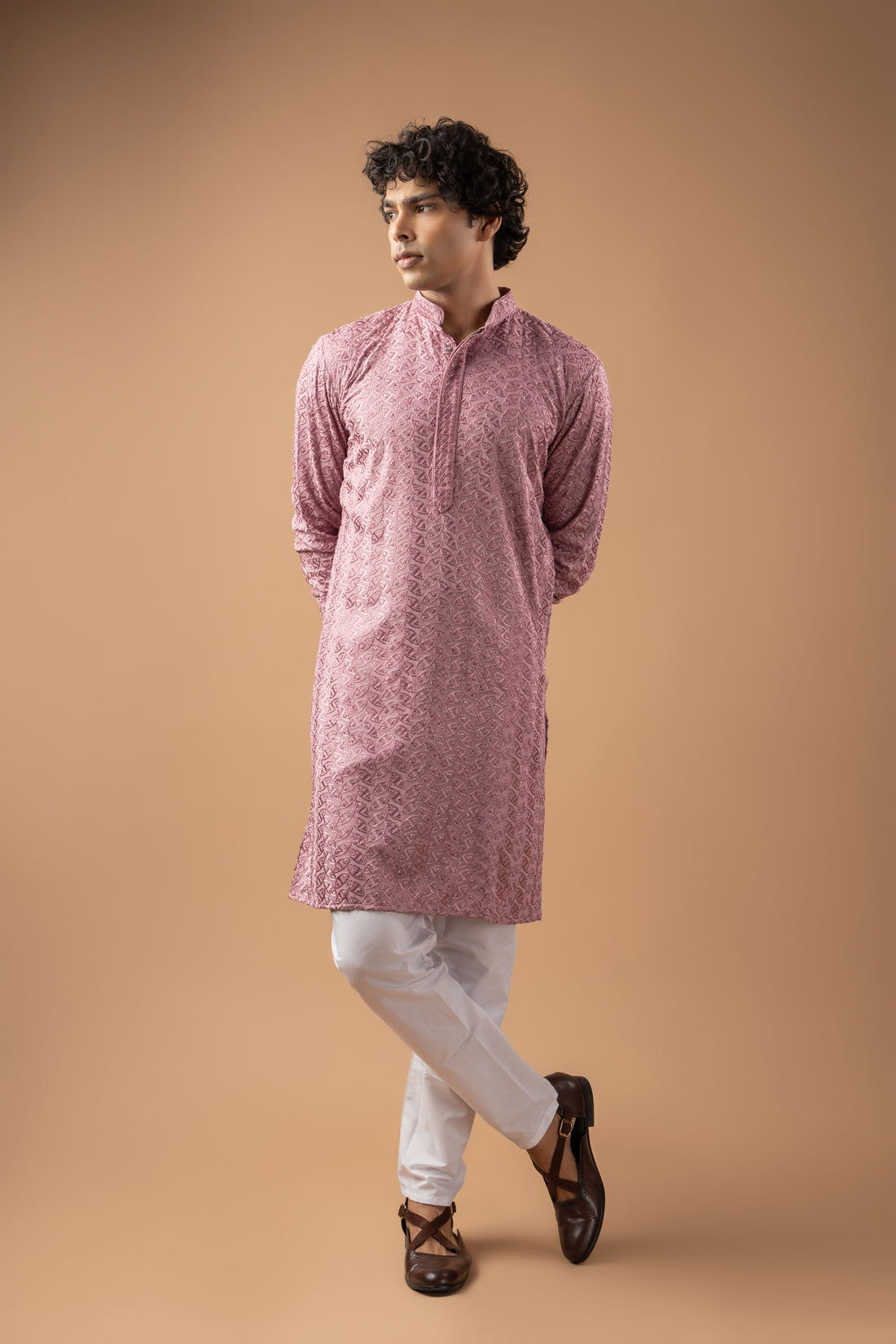 Dusty Rose Embroidery Kurta