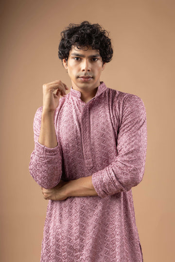 Dusty Rose Embroidery Kurta