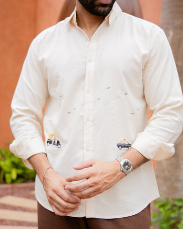 Mumbai Life Embroidered Shirt