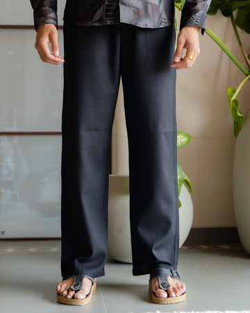 Black Drawstring Linen Pant