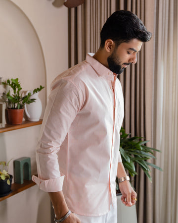 Orange Stripe Poplin Shirt