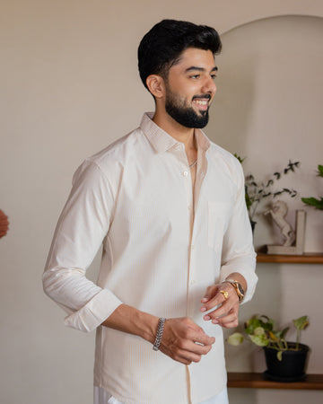Lemon Yellow Stripe Poplin Shirt