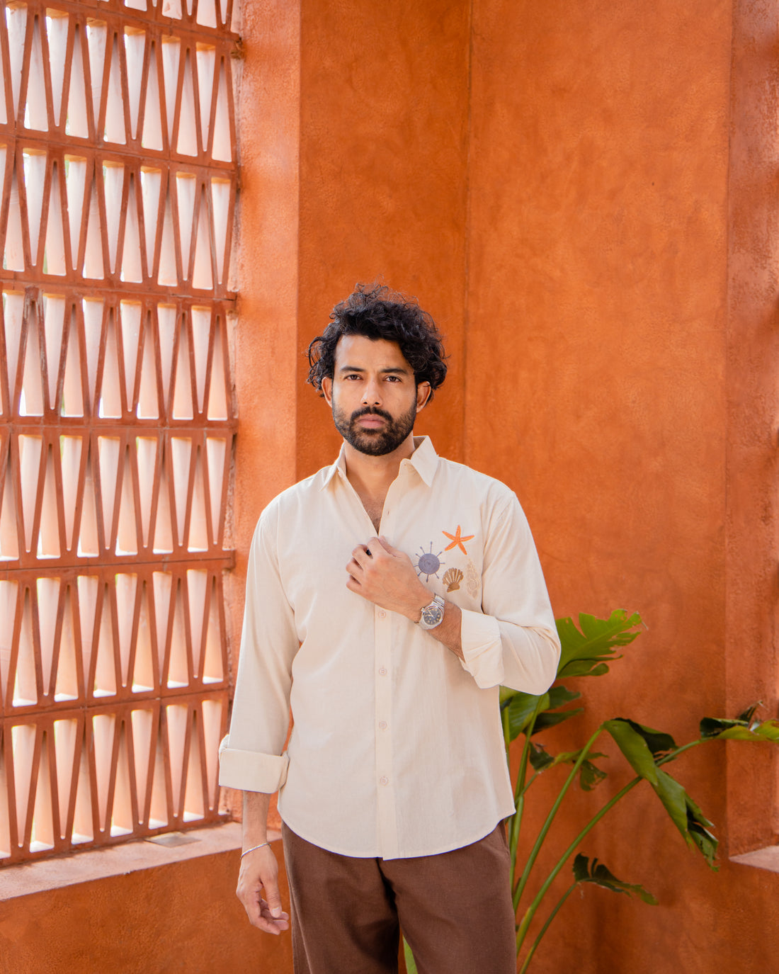 Sea Shore Embroidered Shirt