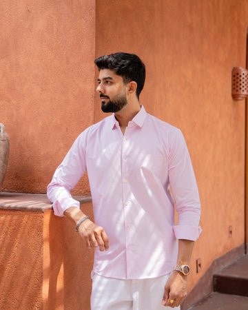Pink Stripe Poplin Shirt
