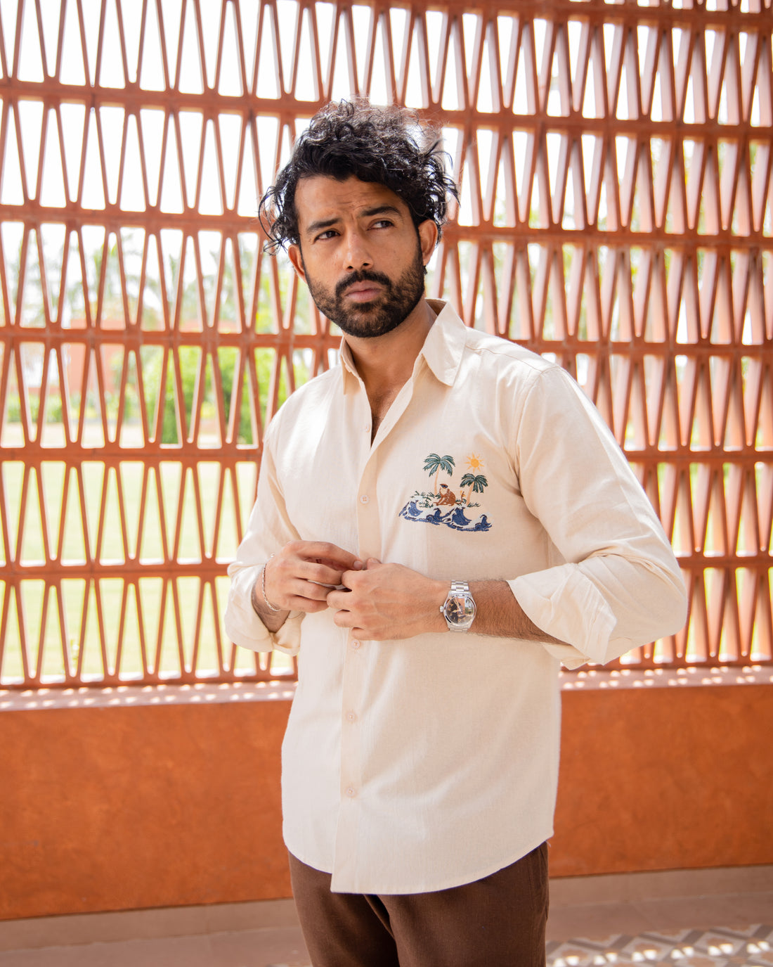 Island Escape Embroidered Shirt