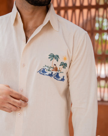 Island Escape Embroidered Shirt