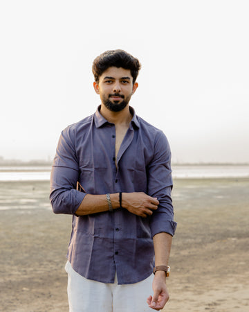 Grayish Violet Linen Shirt