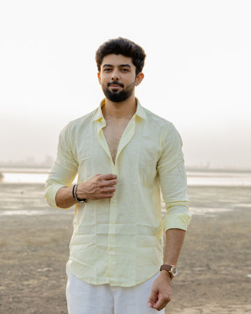 Butter Yellow Linen Shirt