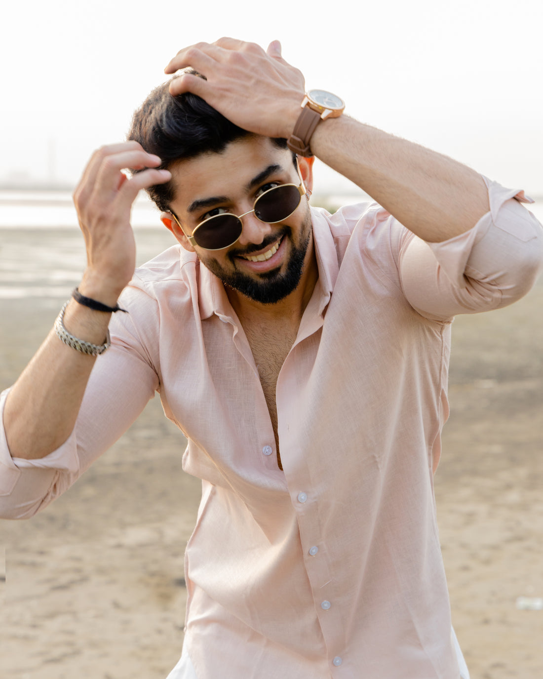 Blush Pink Linen Shirt