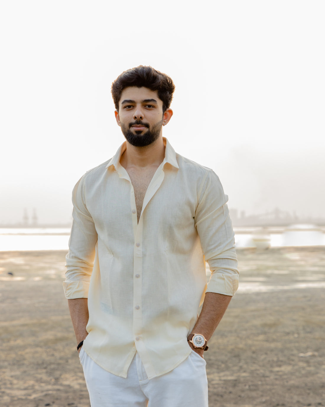 Lemon Yellow Linen Shirt