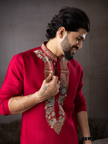 Designer Kurta with Neck Embroidery