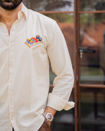 Sakura Sushi Embroidered Shirt
