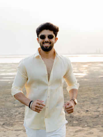 Lemon Yellow Linen Shirt