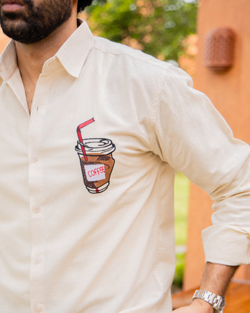 Morning Brew Embroidered Shirt