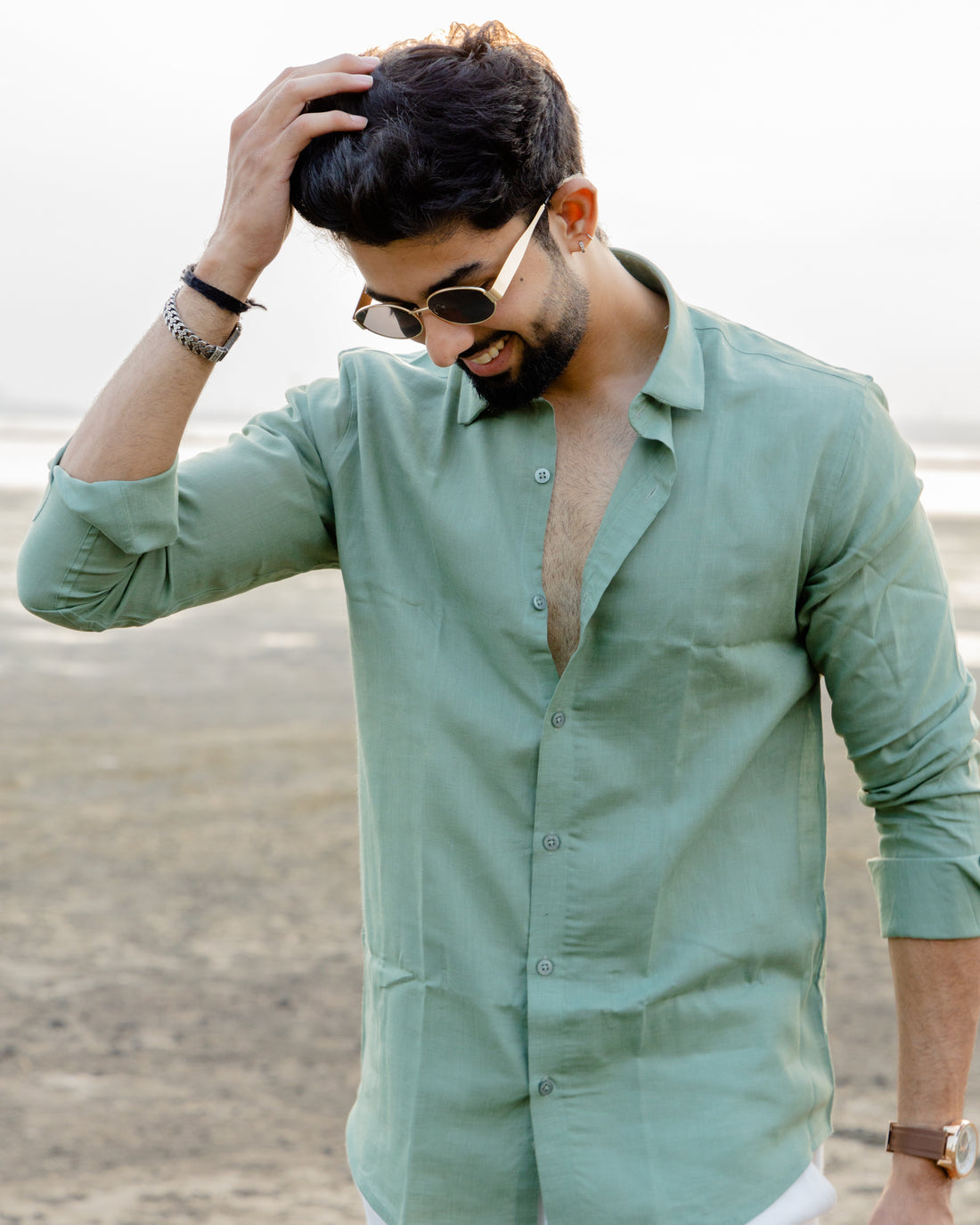 Green Linen Shirt