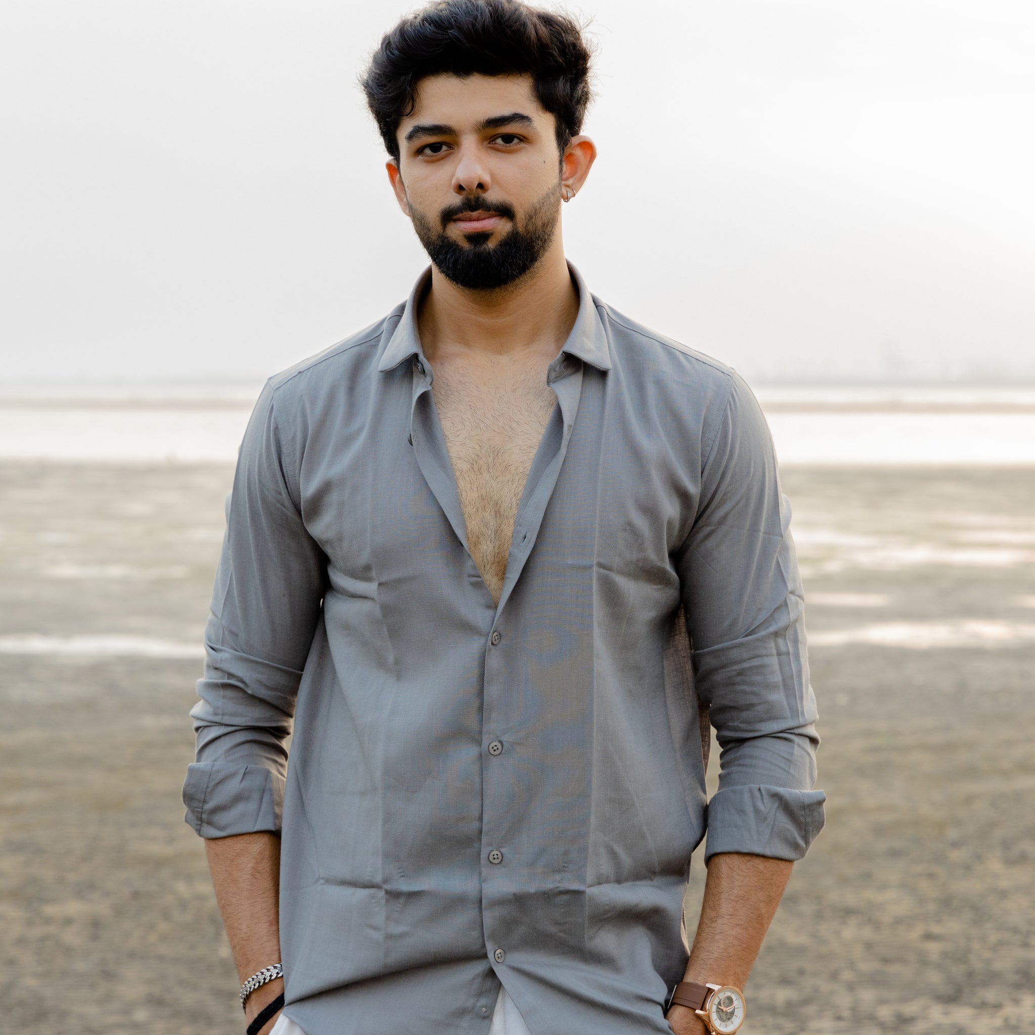 Grey Linen Shirt