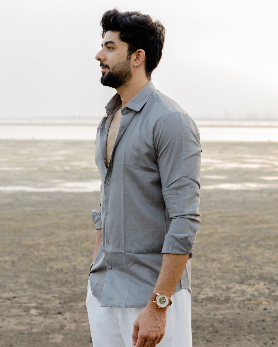 Grey Linen Shirt