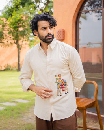 Desert Camel Embroidered Shirt