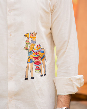 Desert Camel Embroidered Shirt
