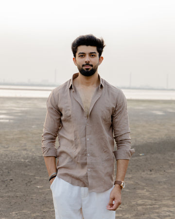 Sandstone Color Linen Shirt