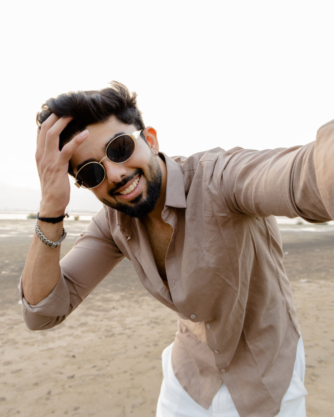 Sandstone Color Linen Shirt