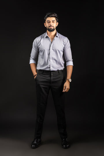 Dusky Grey Stripe Shirt